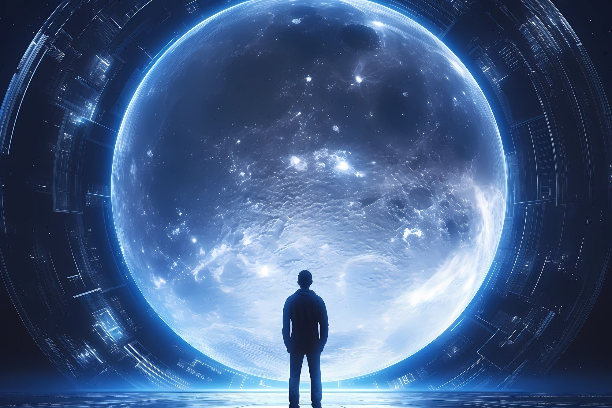 Futuristic space scene